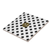 zwart-wit Trellis Gepersonaliseerd Tegeltje (Zijkant)