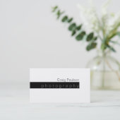 Zwart-wit Trend Plain Visitekaartje (Staand voorkant)