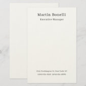 Zwart & Wit Trendy Minimal Plain Eenvoudig Briefpapier (Voorkant / Achterkant)