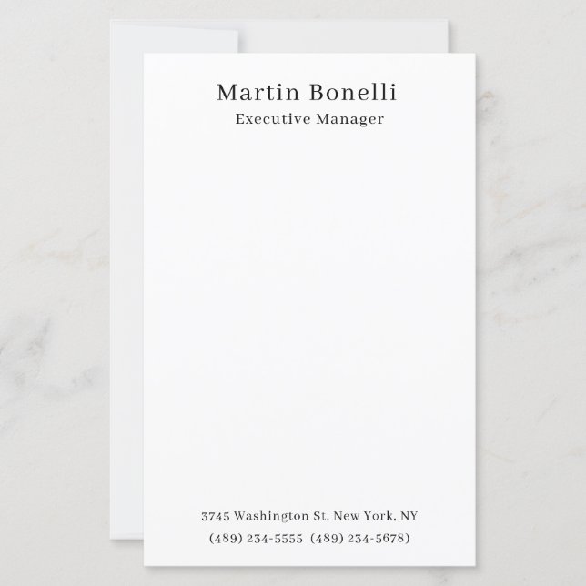 Zwart & Wit Trendy Minimal Plain Eenvoudig Papier (Voorkant)