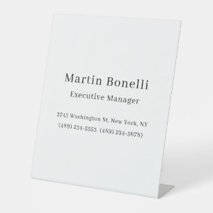Zwart & Wit Trendy Minimal Plain Eenvoudig Reclamebord Met Voetstuk