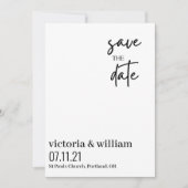 zwart-wit trendy modern Flat Save The Date (Voorkant)