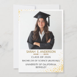 Zwart-wit Trendy Modern Foto afstuderen Kaart