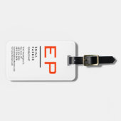 Zwart Wit Trendy Monogram Bagagelabel (Voorkant horizontaal)