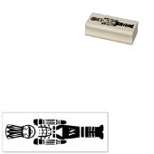Zwart & Wit Trendy Notenkraker Kerst Rubberstempel (Gestempeld)