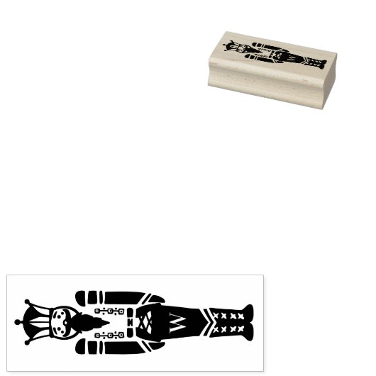 Zwart & Wit Trendy Notenkraker Kerst Rubberstempel (Gestempeld)