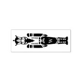 Zwart & Wit Trendy Notenkraker Kerst Rubberstempel (Afrduk)