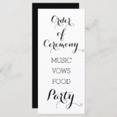 Zwart-wit trendy orde van ceremonie programma programmakaart (Voorkant / Achterkant)