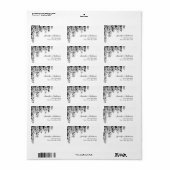 Zwart Wit Treurbeuk Retouradreslabel Etiket (Full Sheet)