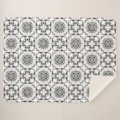 Zwart-wit tribaal modern patroon sherpa deken (Voorkant (horizontaal))