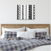 Zwart-wit tribaal patroon canvas afdruk (Insitu (Slaapkamer))