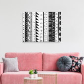 Zwart-wit tribaal patroon canvas afdruk (Insitu (Woonkamer))