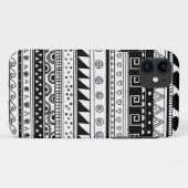 Zwart-wit tribaal patroon Case-Mate iPhone case (Achterkant (horizontaal))