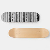Zwart-wit tribaal patroon skateboard (Horizontaal)