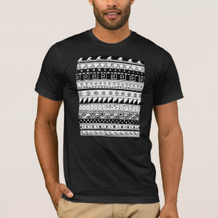 Zwart-wit tribaal patroon t-shirt