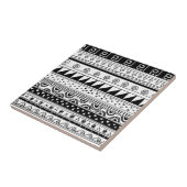 Zwart-wit tribaal patroon tegeltje (Zijkant)