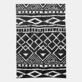 Zwart wit tribaal patroon theedoek (Verticaal)