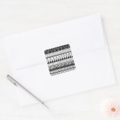 Zwart-wit tribaal patroon vierkante sticker (Envelop)