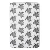 Zwart-wit tribaal schildpad badmat (Voorkant Verticaal)