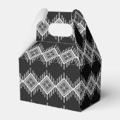 Zwart-wit Tribal Art Bedankdoosjes (Achterkant)