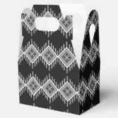 Zwart-wit Tribal Art Bedankdoosjes (Geopend)