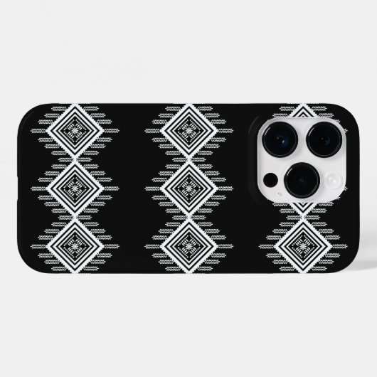Zwart-wit Tribal Art Case-Mate iPhone Case (Achterkant (horizontaal))