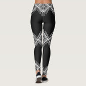 Zwart-wit Tribal Art Leggings (Achterkant)