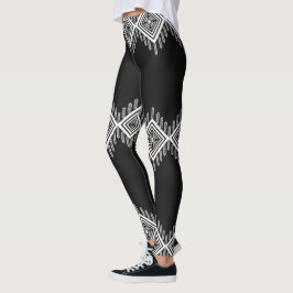 Zwart-wit Tribal Art Leggings