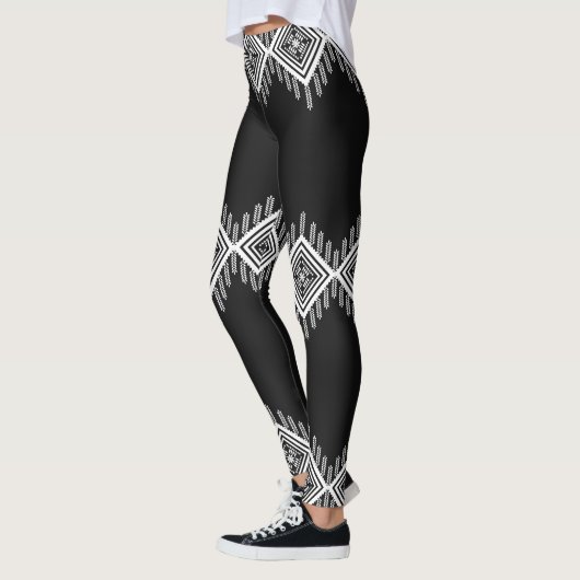 Zwart-wit Tribal Art Leggings (Links)