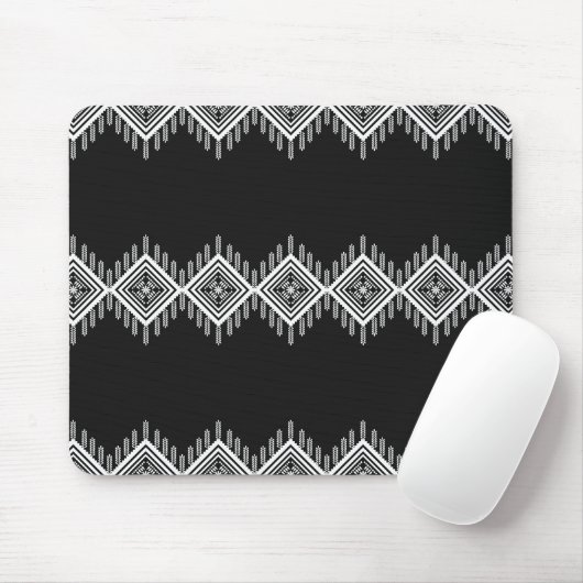 Zwart-wit Tribal Art Muismat (Met muis)