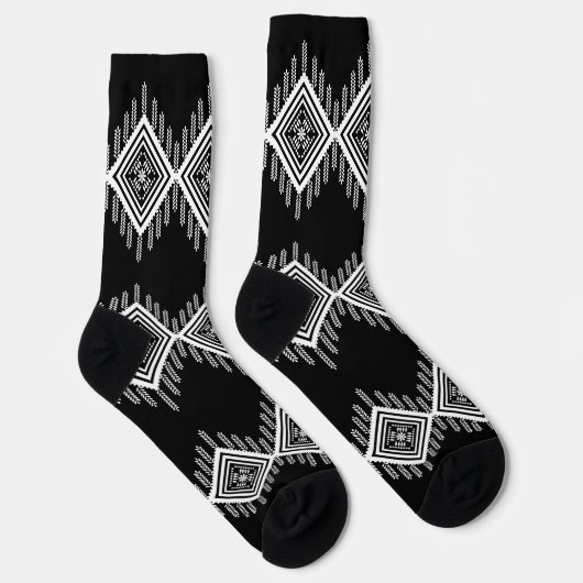 Zwart-wit Tribal Art Sokken (Rechts)