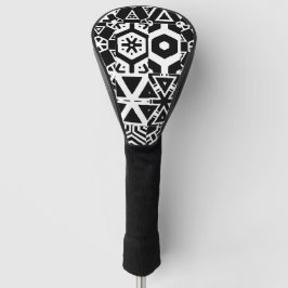 Zwart-wit Tribal Design Golfheadcover
