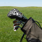 Zwart-wit Tribal Design Golfheadcover (Insitu)