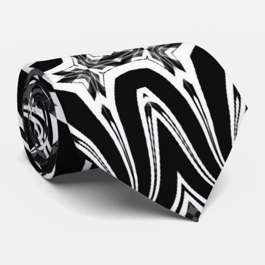 Zwart Wit Tribal Design Mannen Mode stropdas (Opgerold)