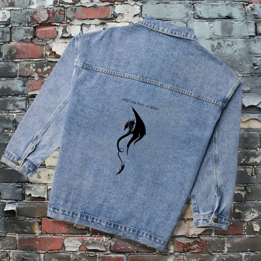Zwart Wit Tribal Dragon Denim Jacket