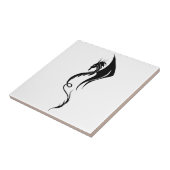 Zwart Wit Tribal Dragon Tegeltje (Zijkant)