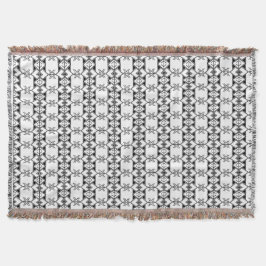 Zwart-Wit Tribal Geometrisch  Deken