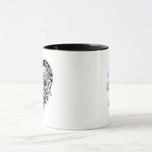 Zwart-wit Tribal hart gepersonaliseerd Mok (Midden)