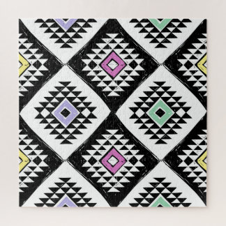 Zwart Wit Tribal Navajo Patroon Legpuzzel