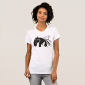 Zwart-wit tribal paard hoofd aangepaste t-shirts (Voorkant volledig)