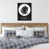 Zwart-wit tribal paard hoofd canvas afdruk (Insitu (Slaapkamer))