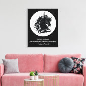 Zwart-wit tribal paard hoofd canvas afdruk (Insitu (Woonkamer))