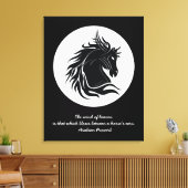 Zwart-wit tribal paard hoofd canvas afdruk (Insitu (Woonkamer))