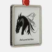 Zwart-wit tribal paardenhoofd custom ornament (Rechts)