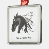 Zwart-wit tribal paardenhoofd custom ornament (Links)