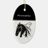 Zwart-wit tribal paardenhoofd custom ornament (Rechts)