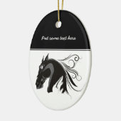 Zwart-wit tribal paardenhoofd custom ornament (Links)
