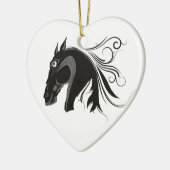 Zwart-wit tribal paardenhoofd custom ornament (Links)