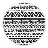 Zwart wit tribal patroon badkamer keramische knop (Voorkant)