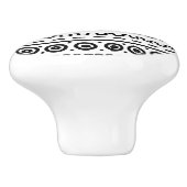 Zwart wit tribal patroon badkamer keramische knop (Zijkant)